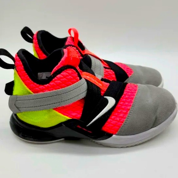 Nike Shoes Nike Lebron Gray Pink Green Basketball Shoe Size 55 Youth Unisex Poshmark